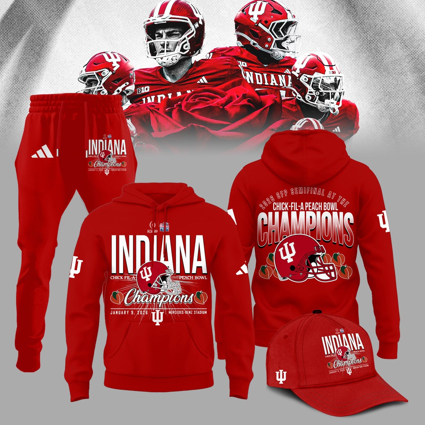 Indiana Hoosiers 2026 Peach Bowl Champions Limited Hoodie