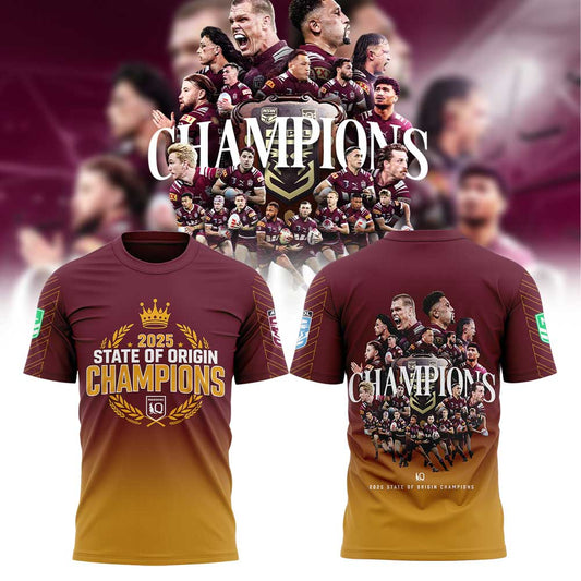 Limited Edition Q.Maroons 2025 State of Origin Champions Shirt