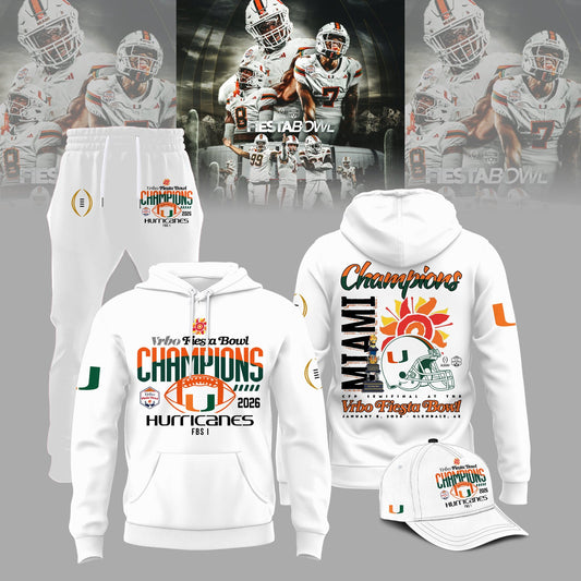 Miami Hurricanes 2026 Fiesta Bowl Champions Hoodie