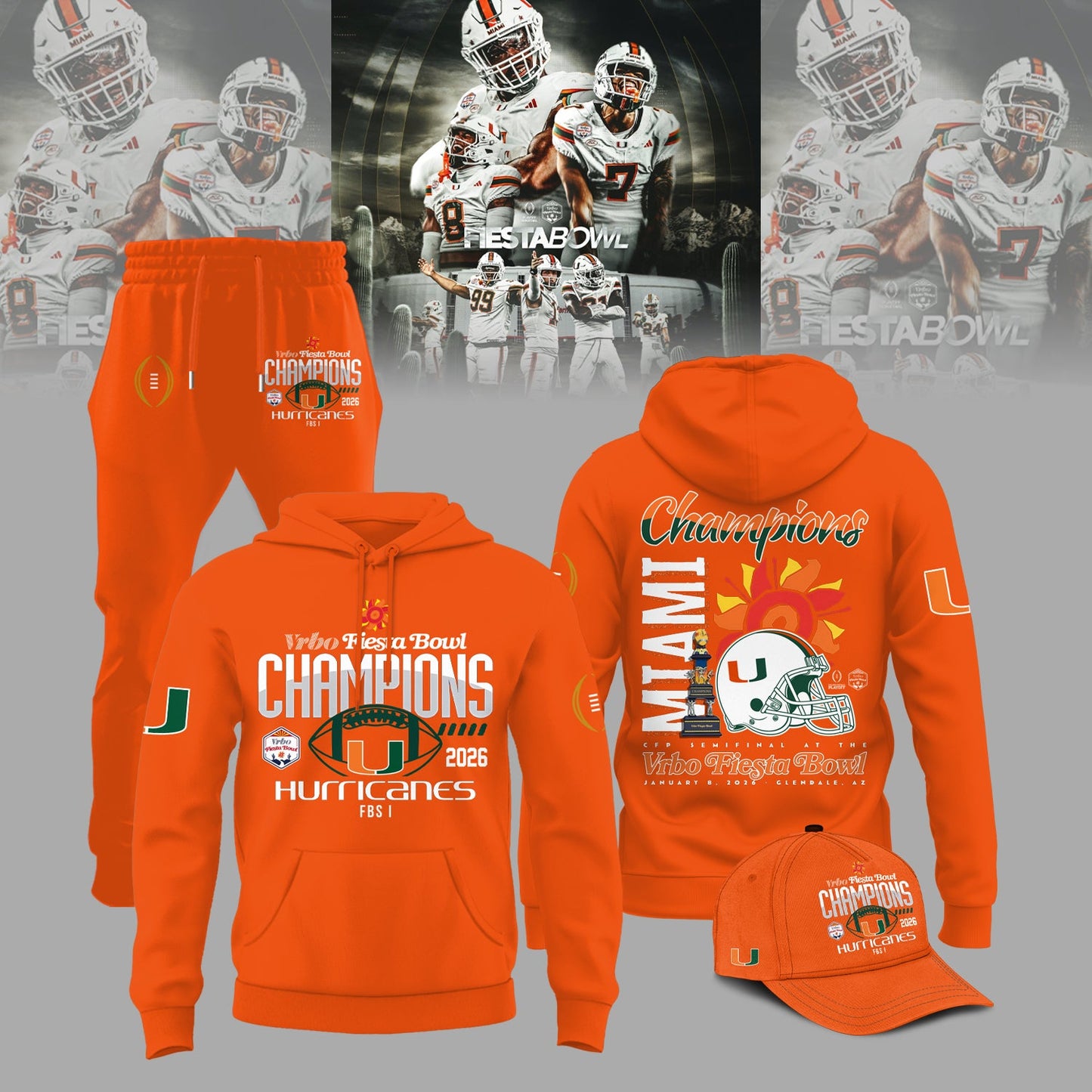 Miami Hurricanes 2026 Fiesta Bowl Champions Hoodie