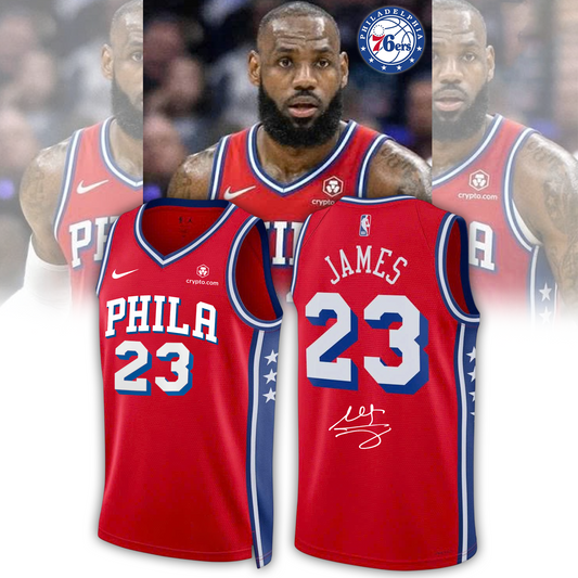 Philadelphia 76ers LeBron James signed Jersey