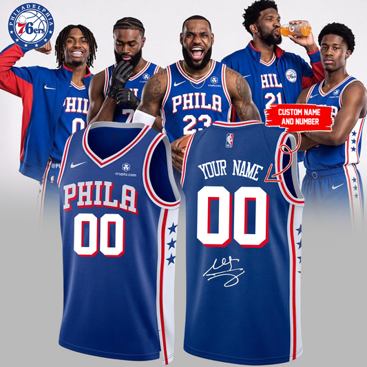 Philadelphia 76ers LeBron James signed Jersey (Custom Name & Number)