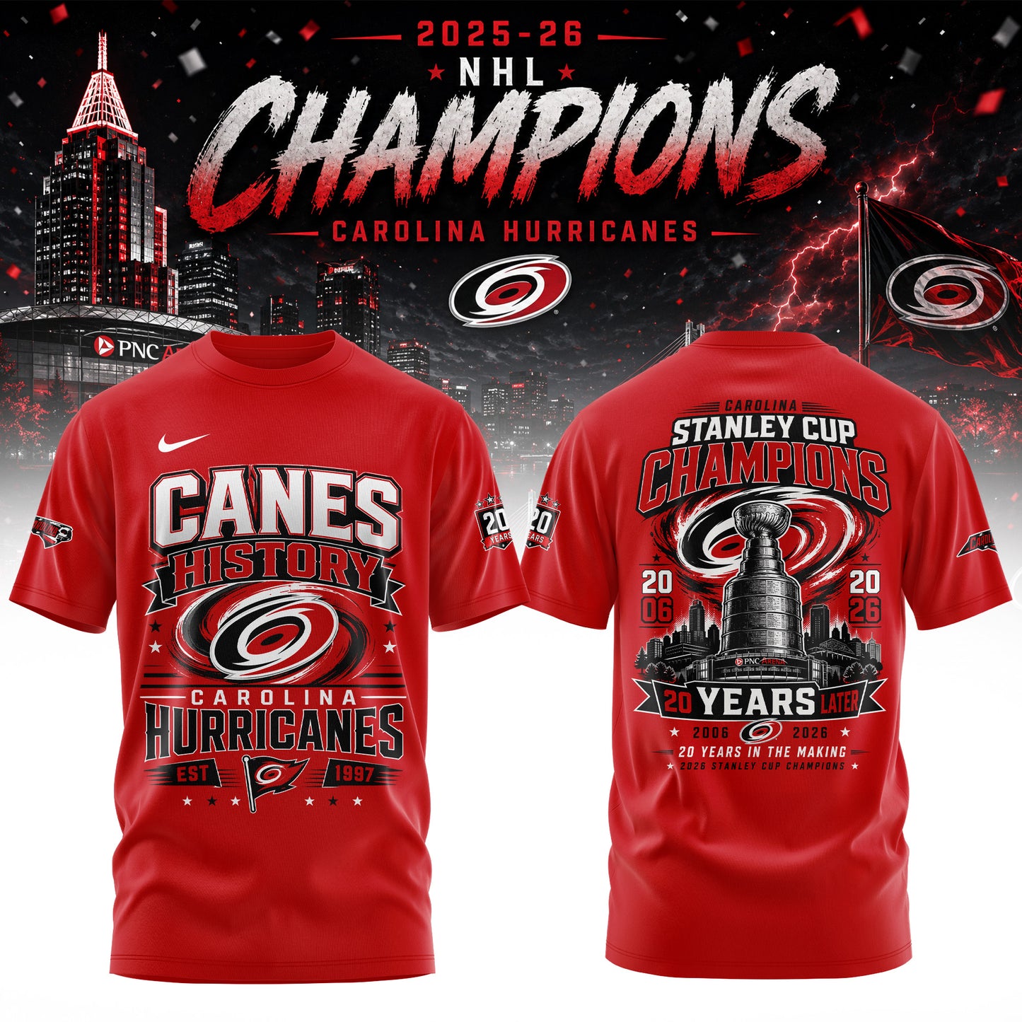 Carolina Hurricanes 2026 Stanley Cup Champions T-Shirt
