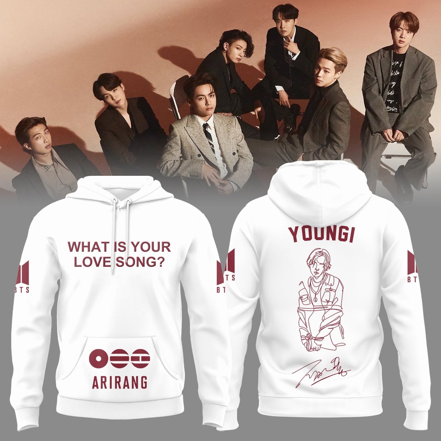 BTS Arirang What Is Your Love Song 2026 Limited Edition Combo White Hoodie