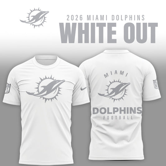Miami Dolphins 2025 Winter White Out Combo TShirt