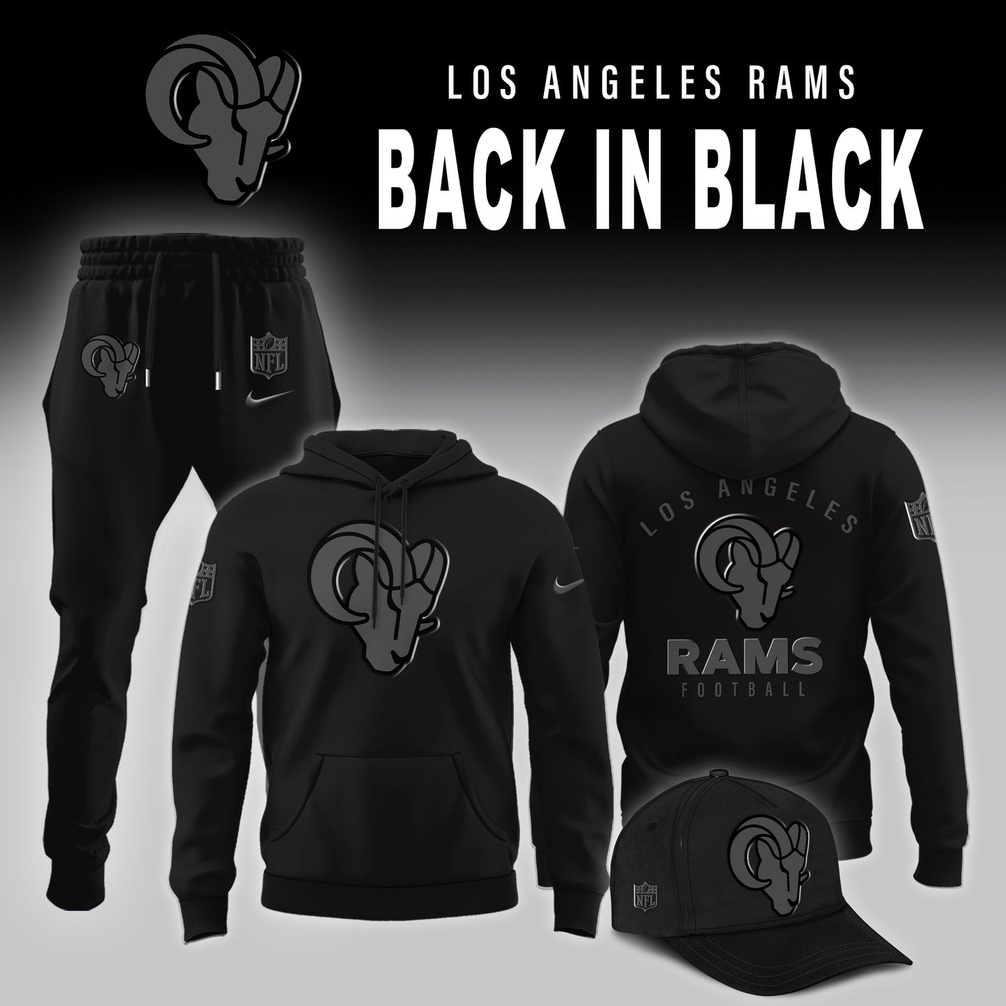 Los Angeles Rams 2026 Back In Black Limited Edition Hoodie