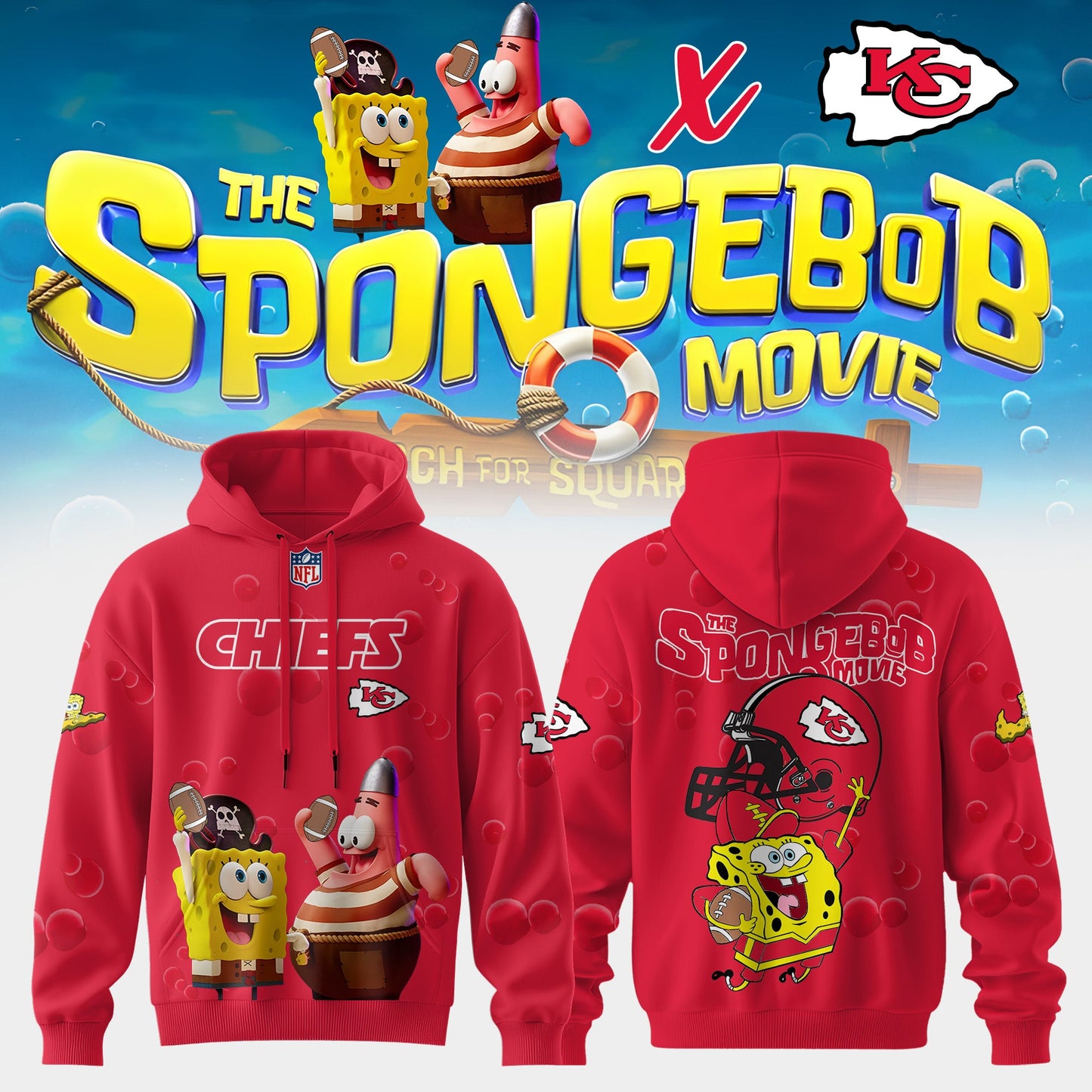 Kansas City Chiefs x SpongeBob Limited Edition “ Hoodie V1