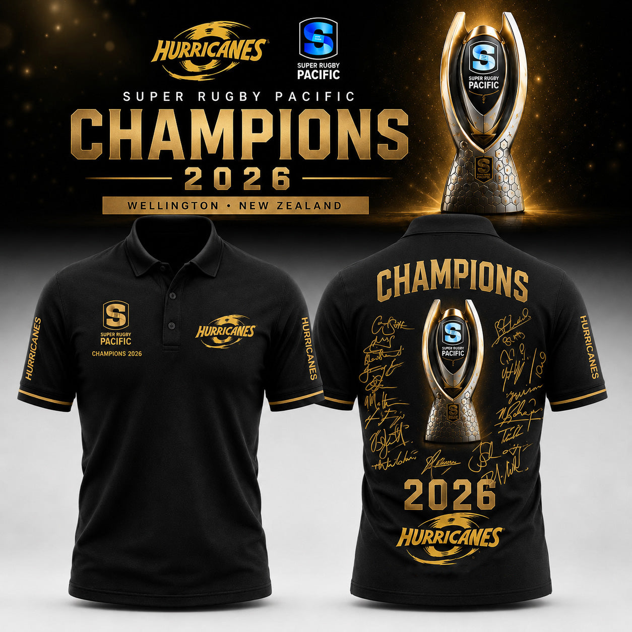 Hurricanes Super Rugby Pacific Champions 2026 Polo