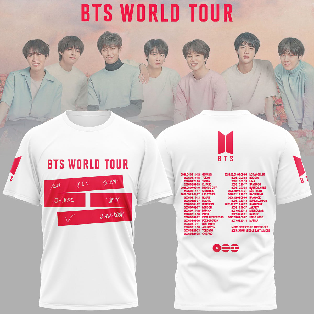 BTS World Tour 2026 Limited Edition Combo Shirt