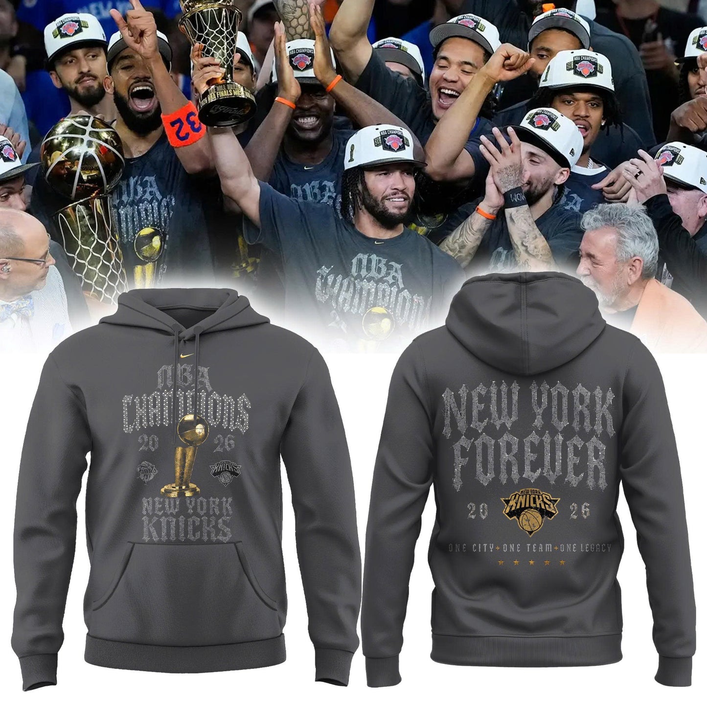 New York Knicks Basketball NBA Rings Champions Hoodie