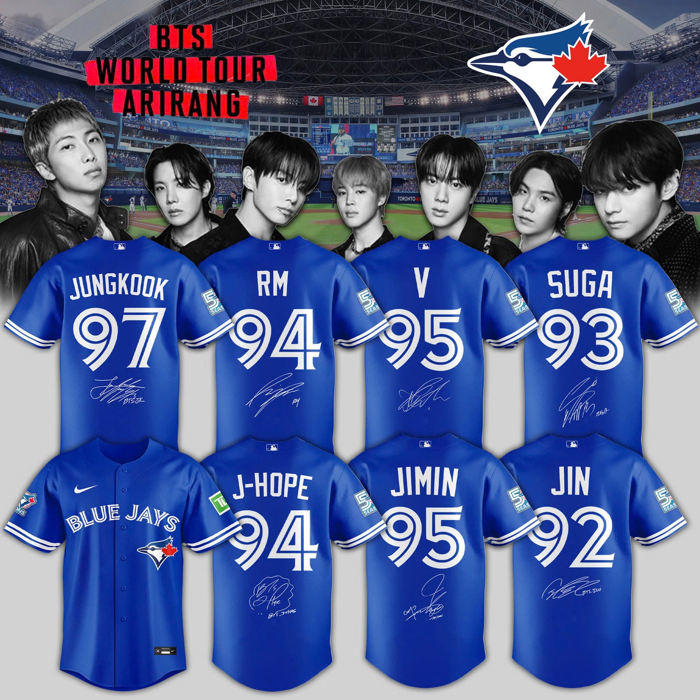 Toronto Blue Jays x BTS World Tour 2026 Limited Edition Jersey