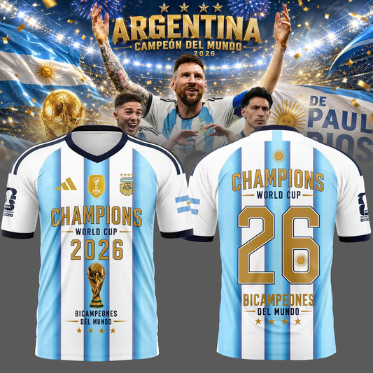 Argentina Back-to-Back Champions World Cup 2026 Jersey Soccer