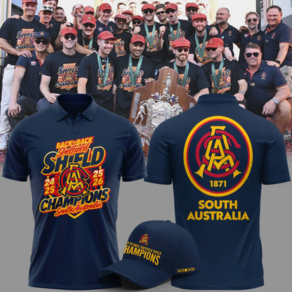 South Australia Special Back to Back Sheffield Shield Cricket Champions Limited Edition Polo