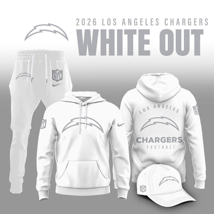 Los Angeles Chargers 2026 White Out Limited Edition Hoodie
