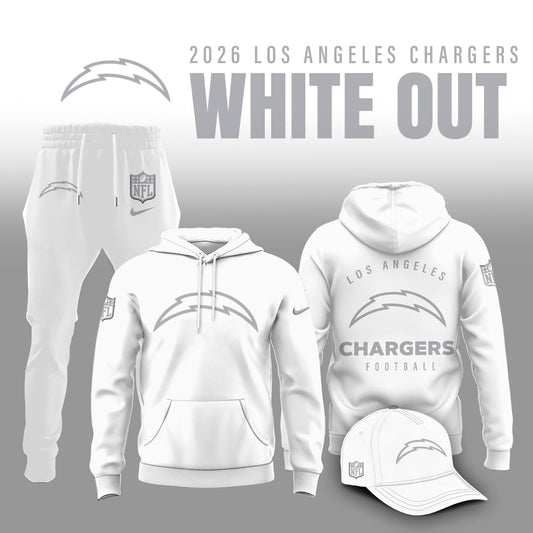 Los Angeles Chargers 2026 White Out Limited Edition Hoodie