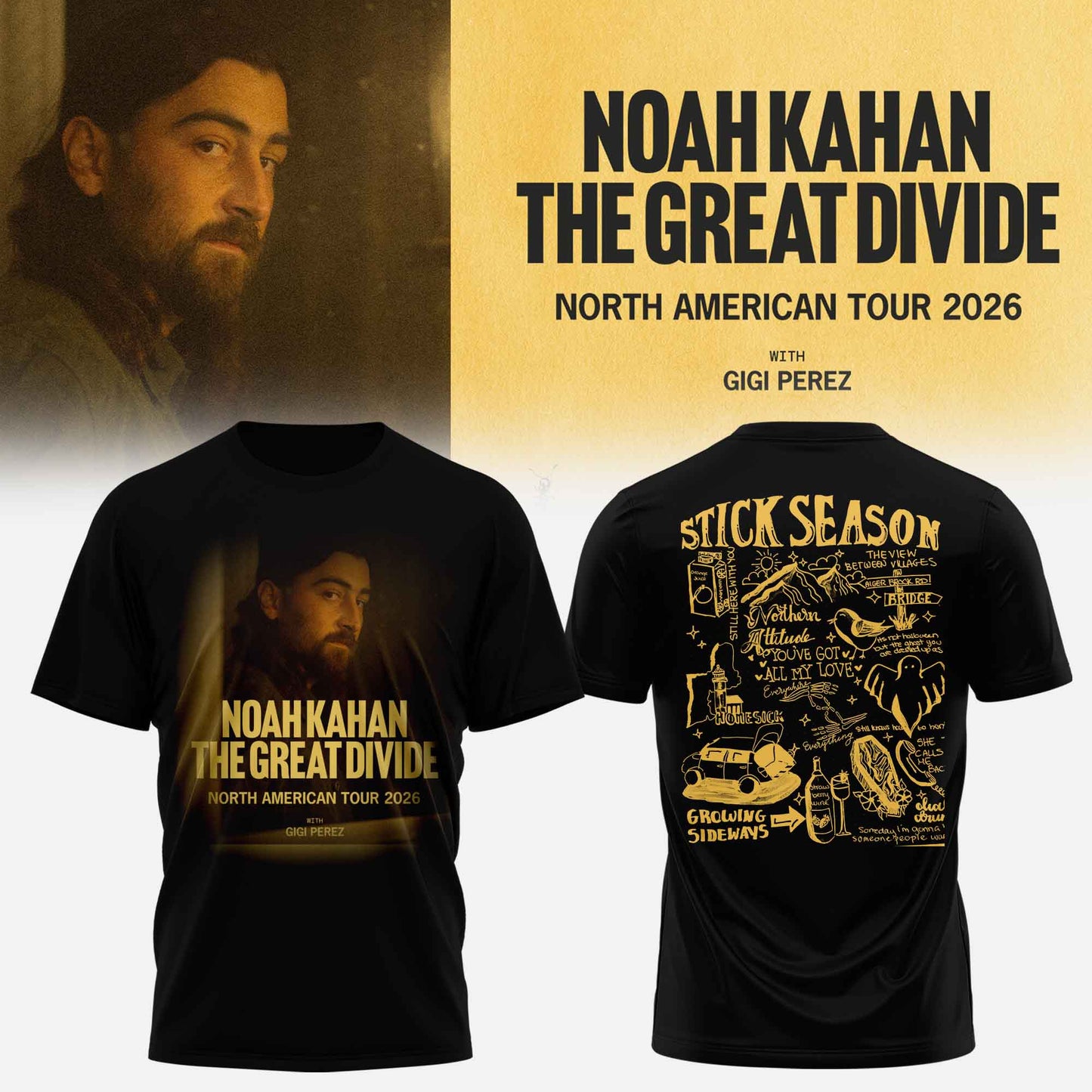 Noah Kahan “ The Great Divide Tour Merch Limited T-shirt