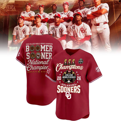 Oklahoma Sooners 2026 NCAA Baseball National Champions Jersey