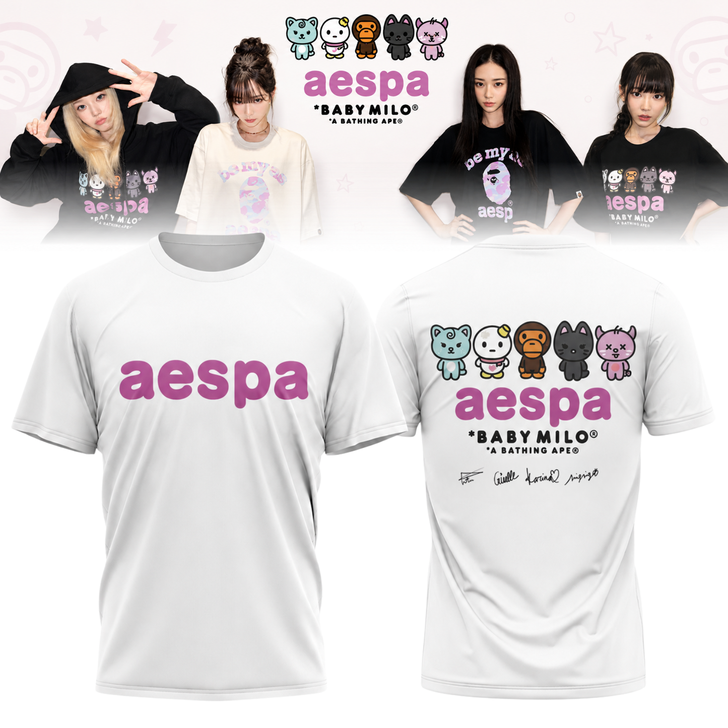 🖤🐰 AESPA x BAPE Limited Edition Shirt