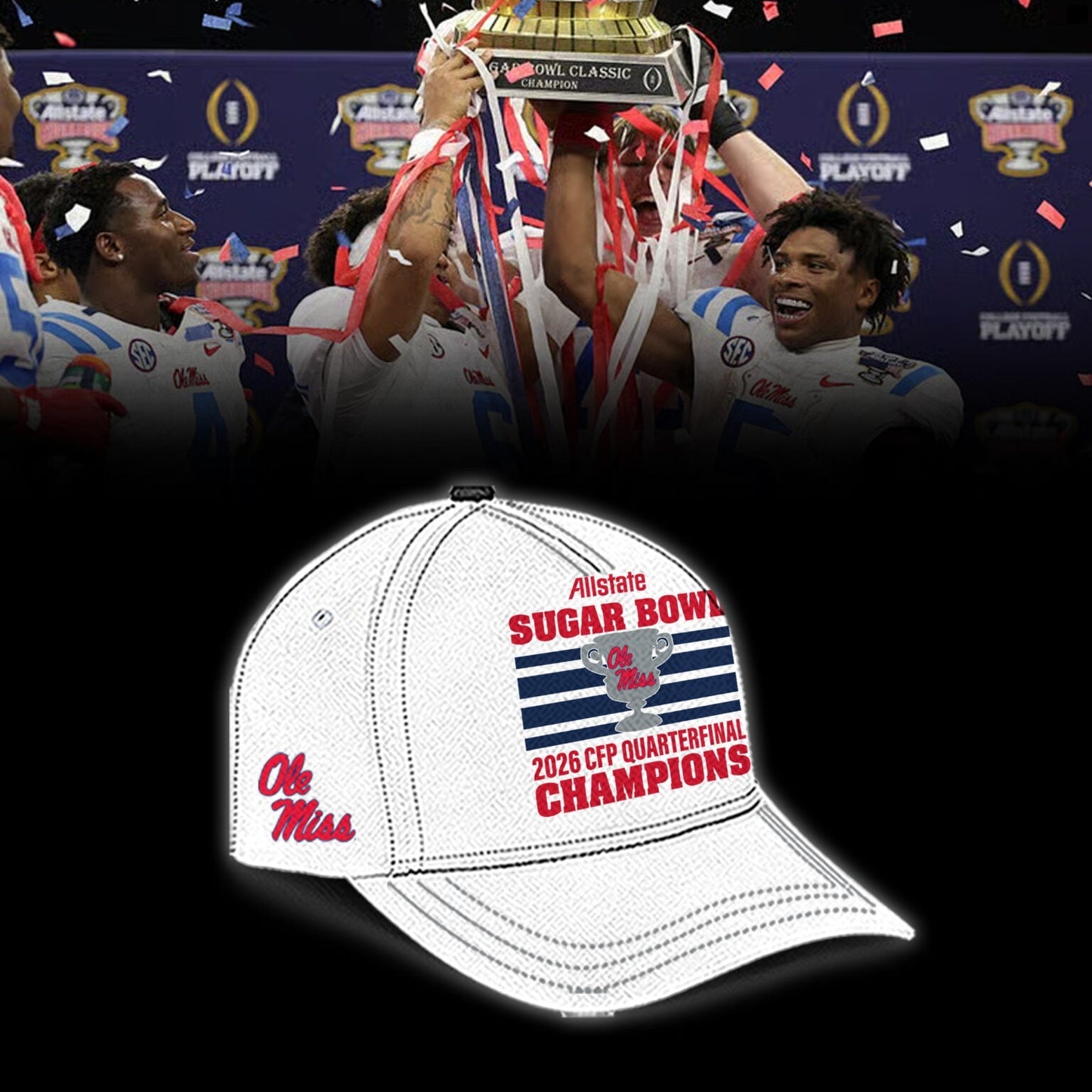 Ole Miss Rebels 2026 Sugar Bowl Champions Limited Edition Combo Hoodie
