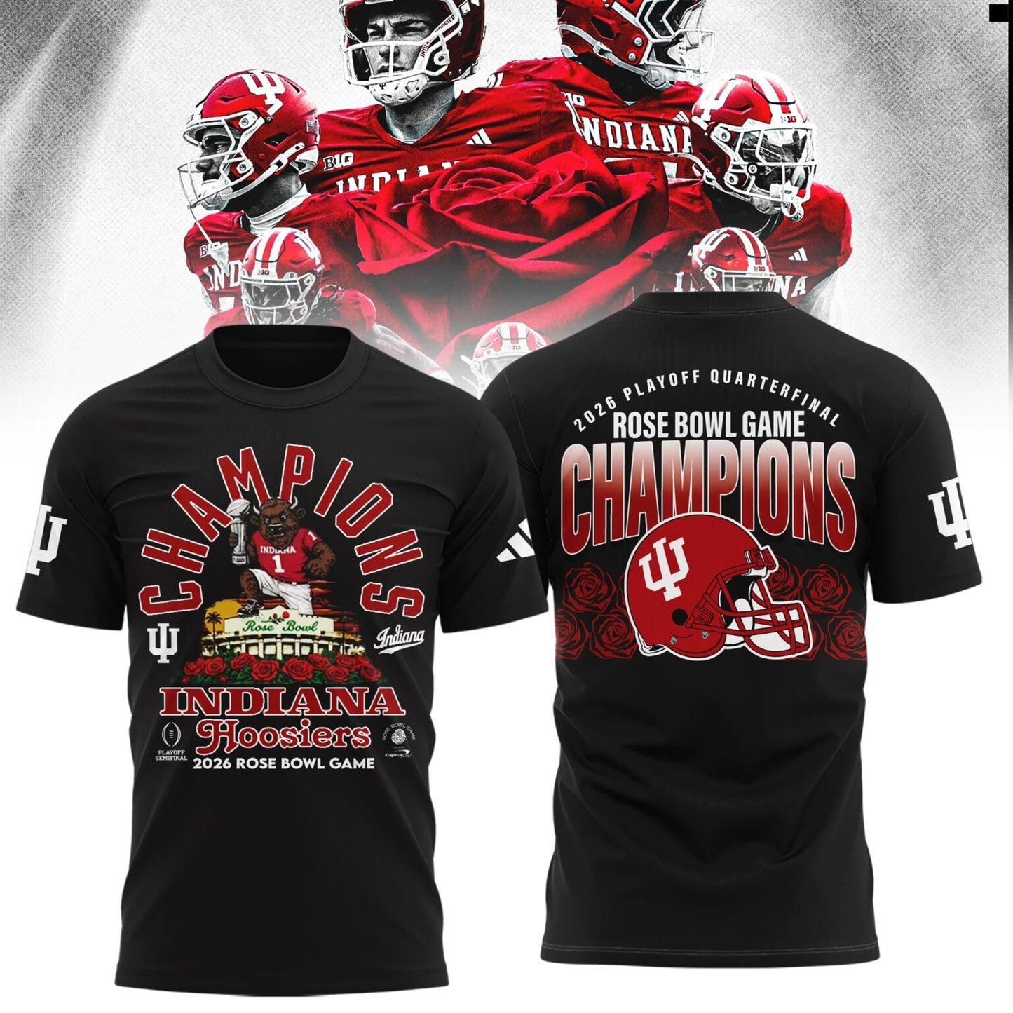 Indiana Hoosiers 2026 Rose Bowl Champions Limited Combo TShirt