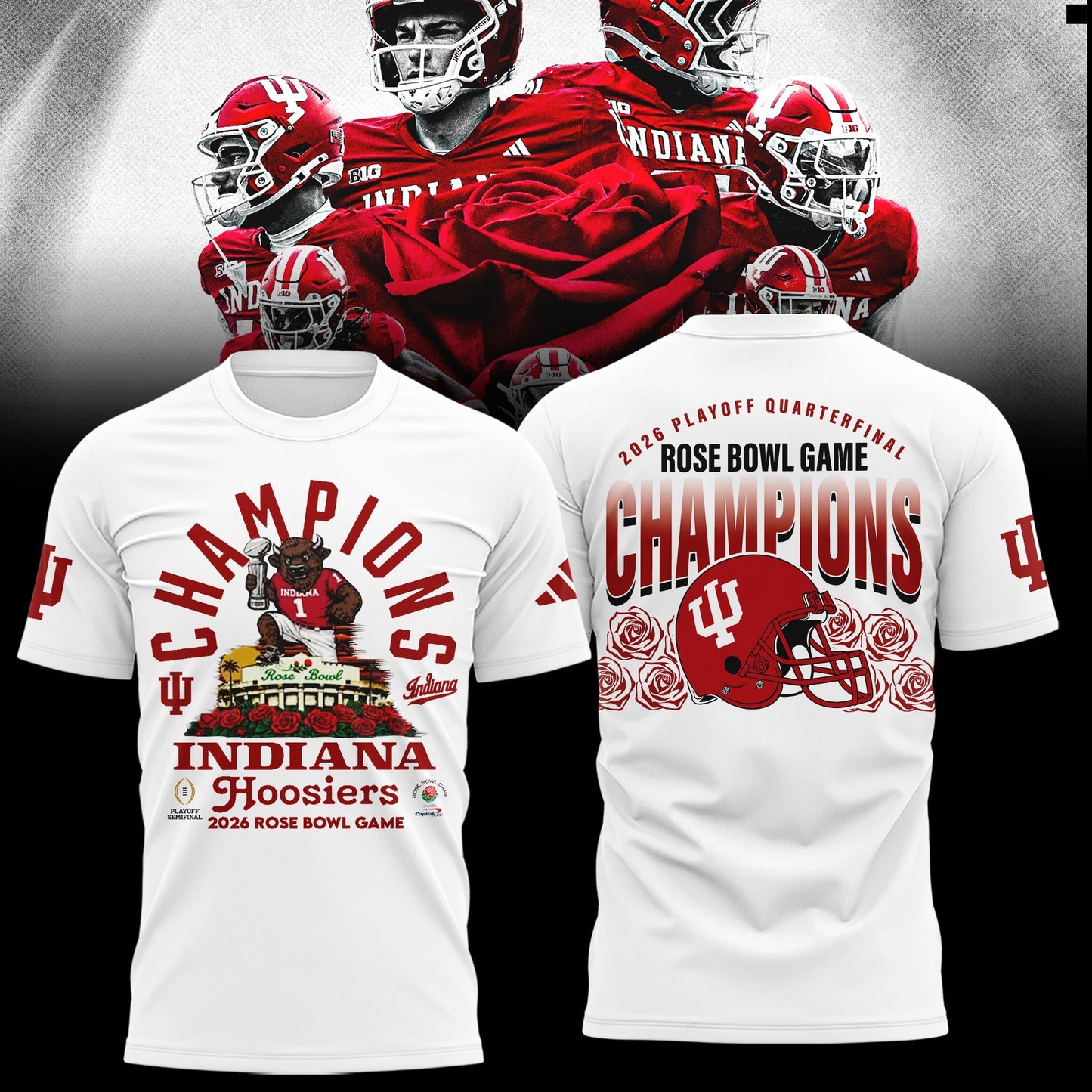 Indiana Hoosiers 2026 Rose Bowl Champions Limited Combo TShirt