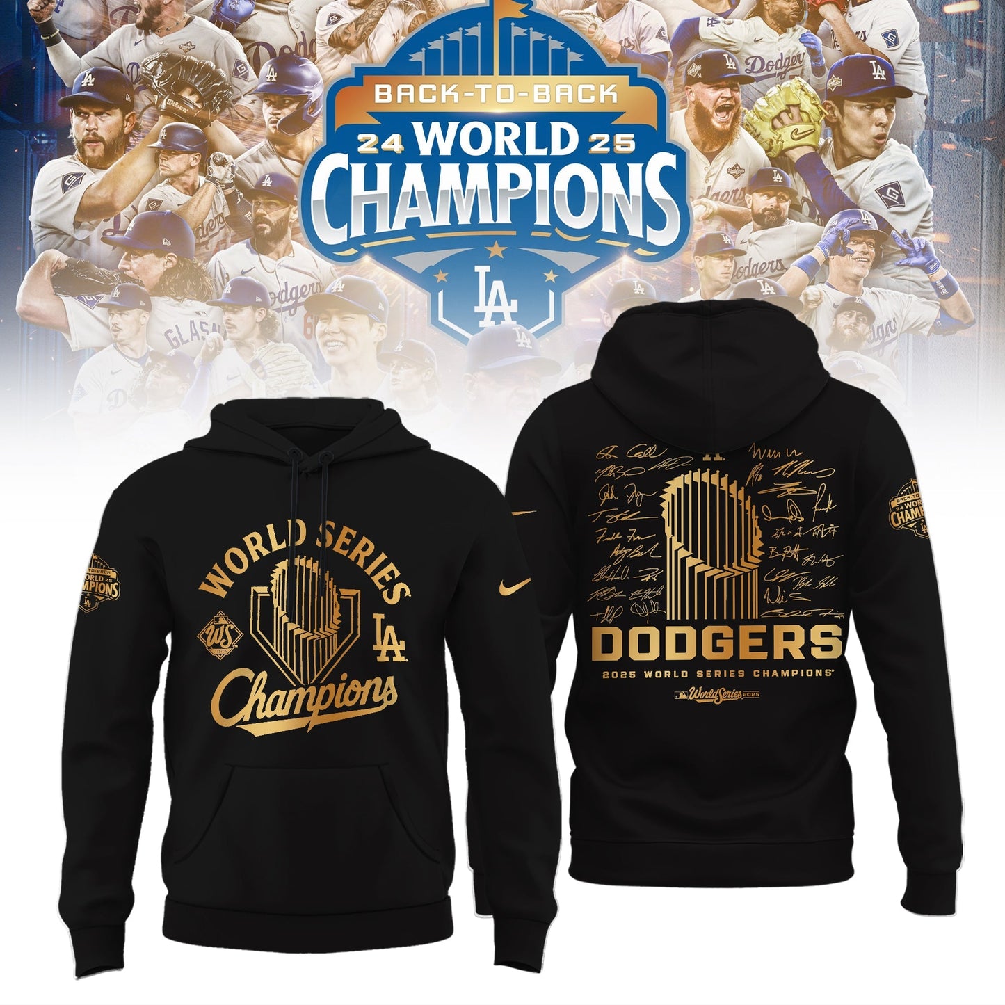 LA Dodgers “ 2025 World Series Champions Limited Edition Combo Hoodie