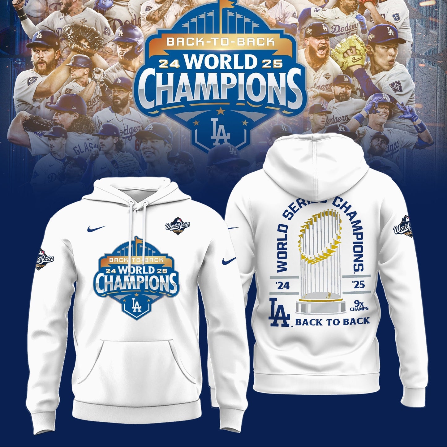 LA Dodgers “ 2025 World Series Champions Limited Edition Combo Hoodie