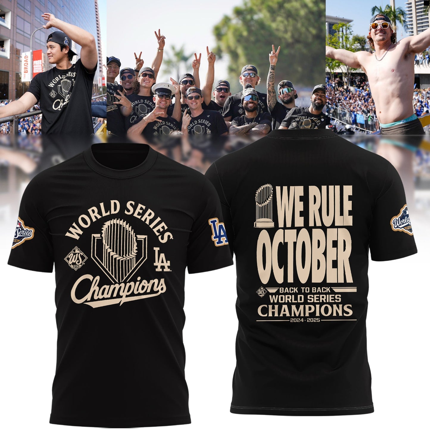 LA Dodgers “ 2025 World Series Champions Limited Edition Combo T-Shirt