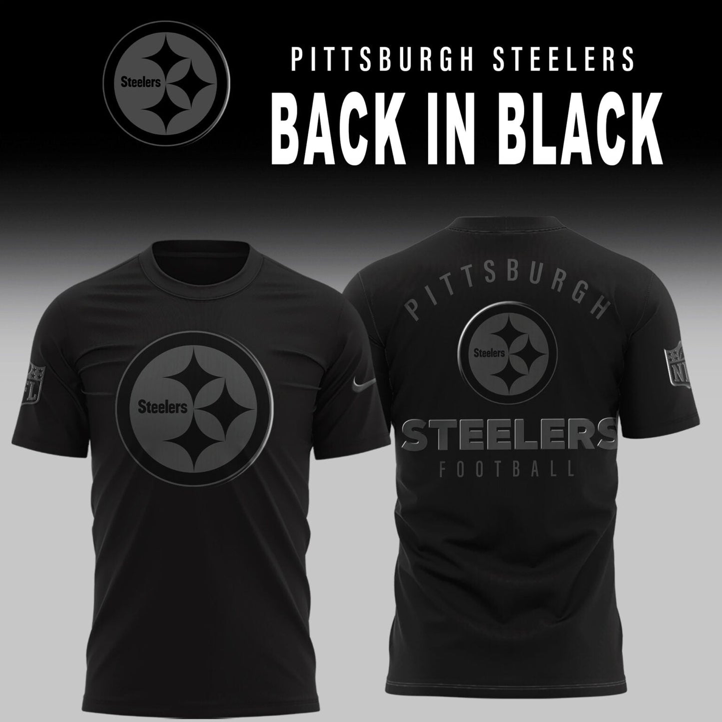 Limited Edition Pittsburgh Steelers Back in Black Shirt