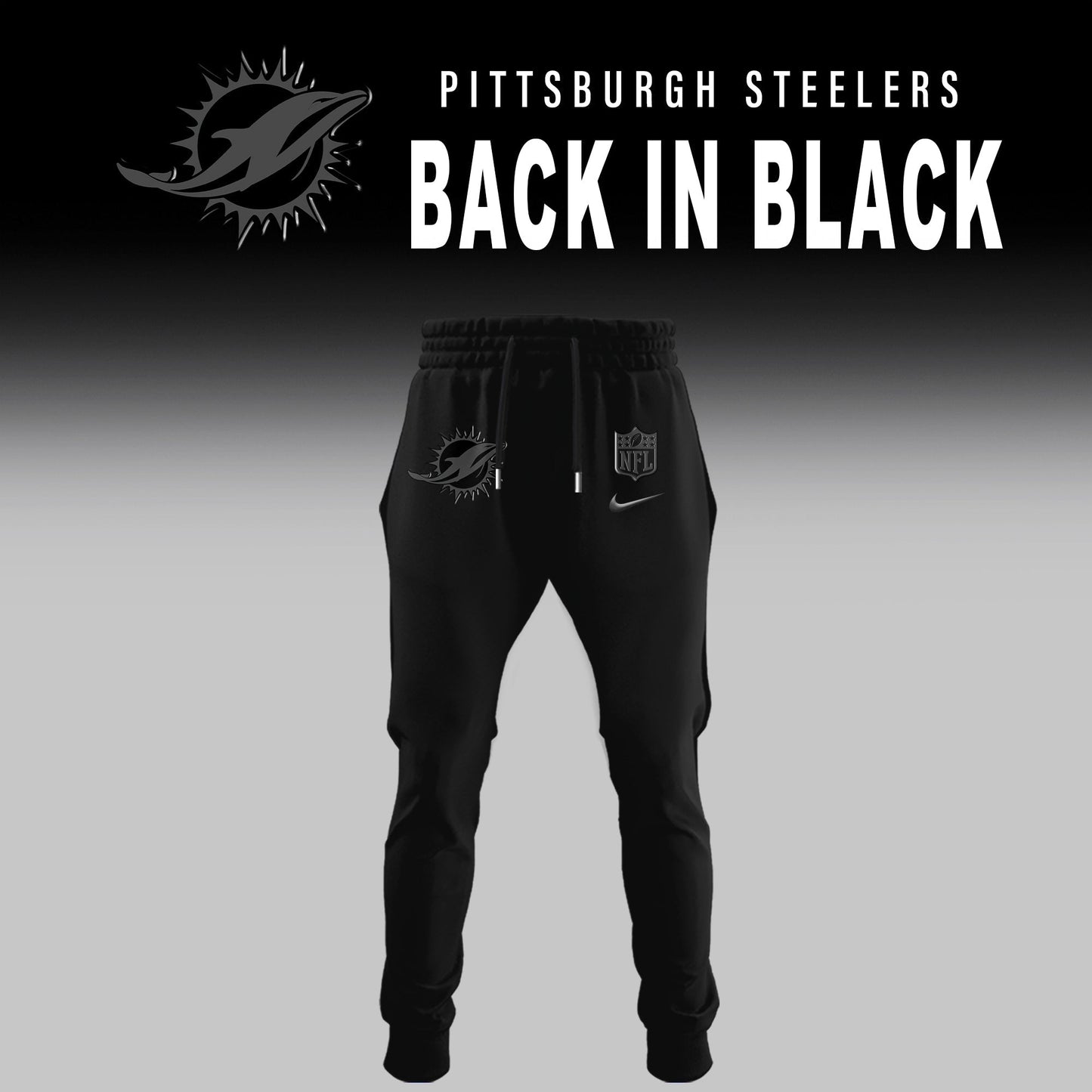 Miami Dolphins Back In Black Half Zip Hoodie
