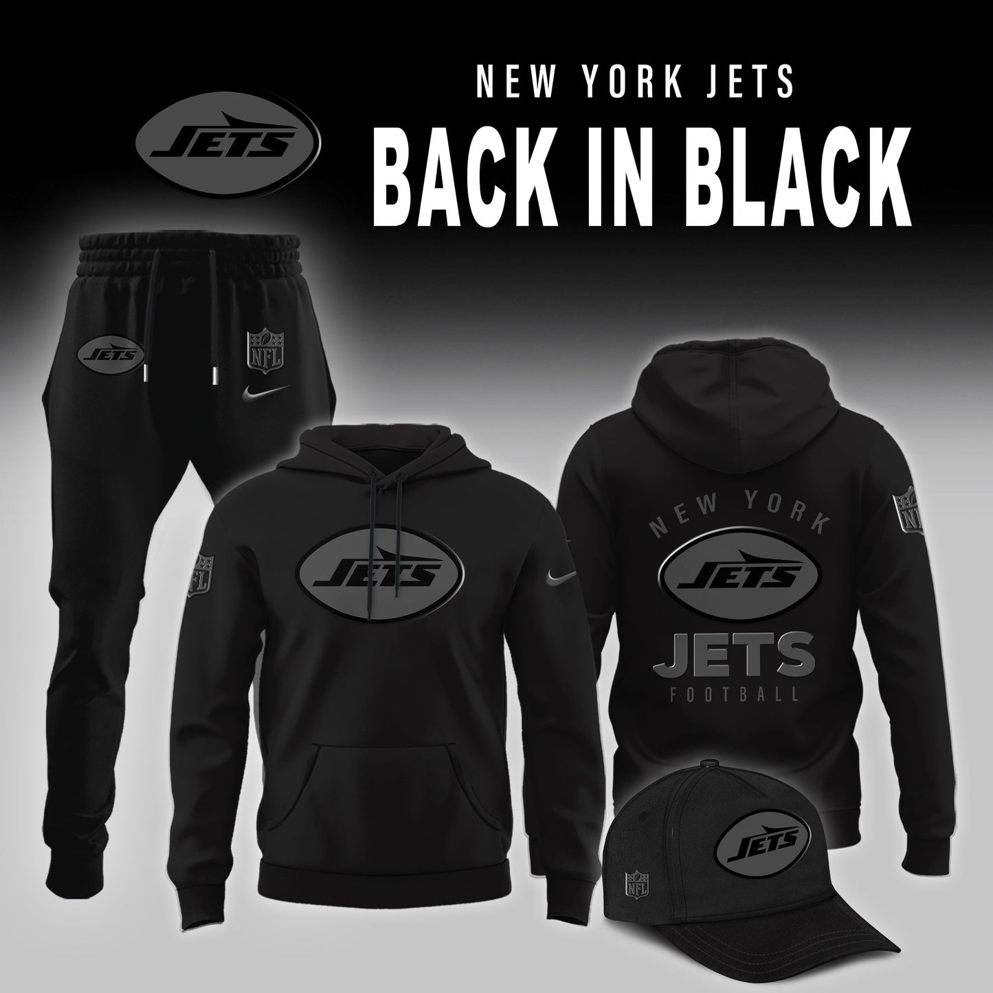 New York Jets 2025 Back In Black Limited Edition Combo Hoodie