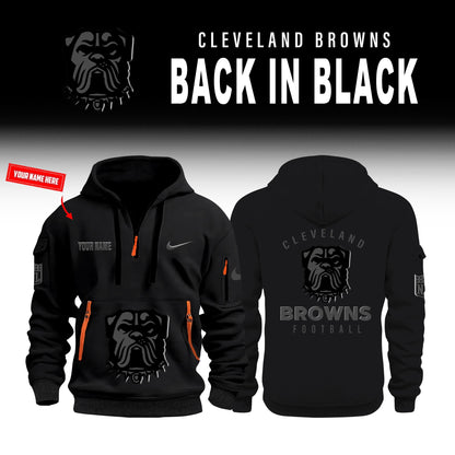 Cleveland Browns Back In Black Half Zip Hoodie