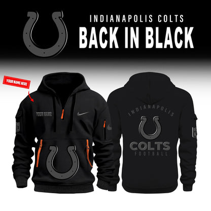 Indianapolis Colts Back In Black Half Zip Hoodie