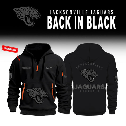 Jacksonville Jaguars Back In Black Half Zip Hoodie