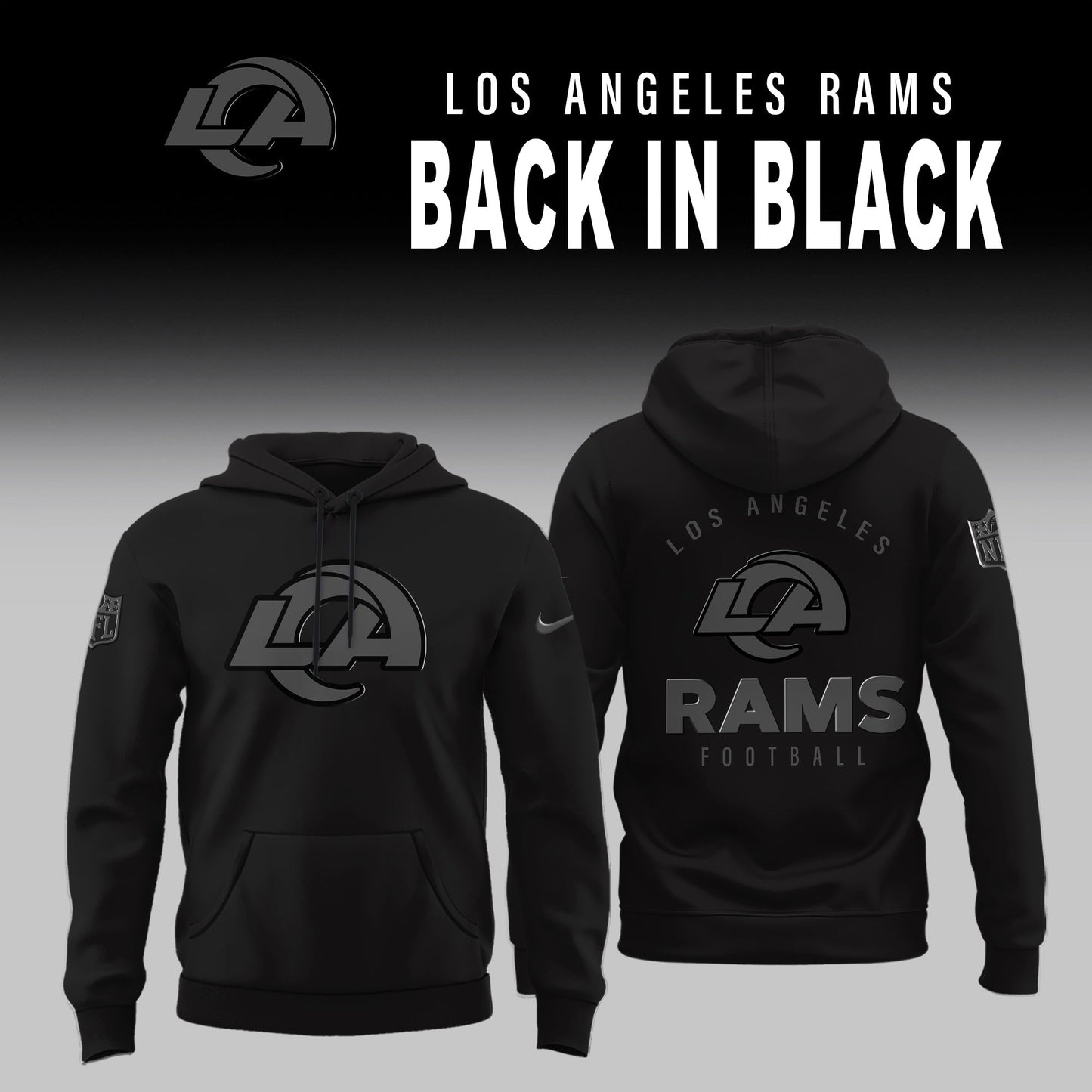 Los Angeles Rams 2025 Back In Black Limited Edition Combo Hoodie