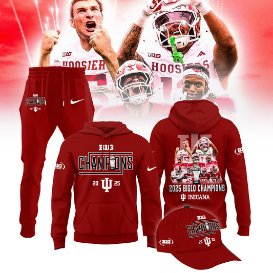 Indiana Hoosiers Football Big Ten Championship Combo Hoodie