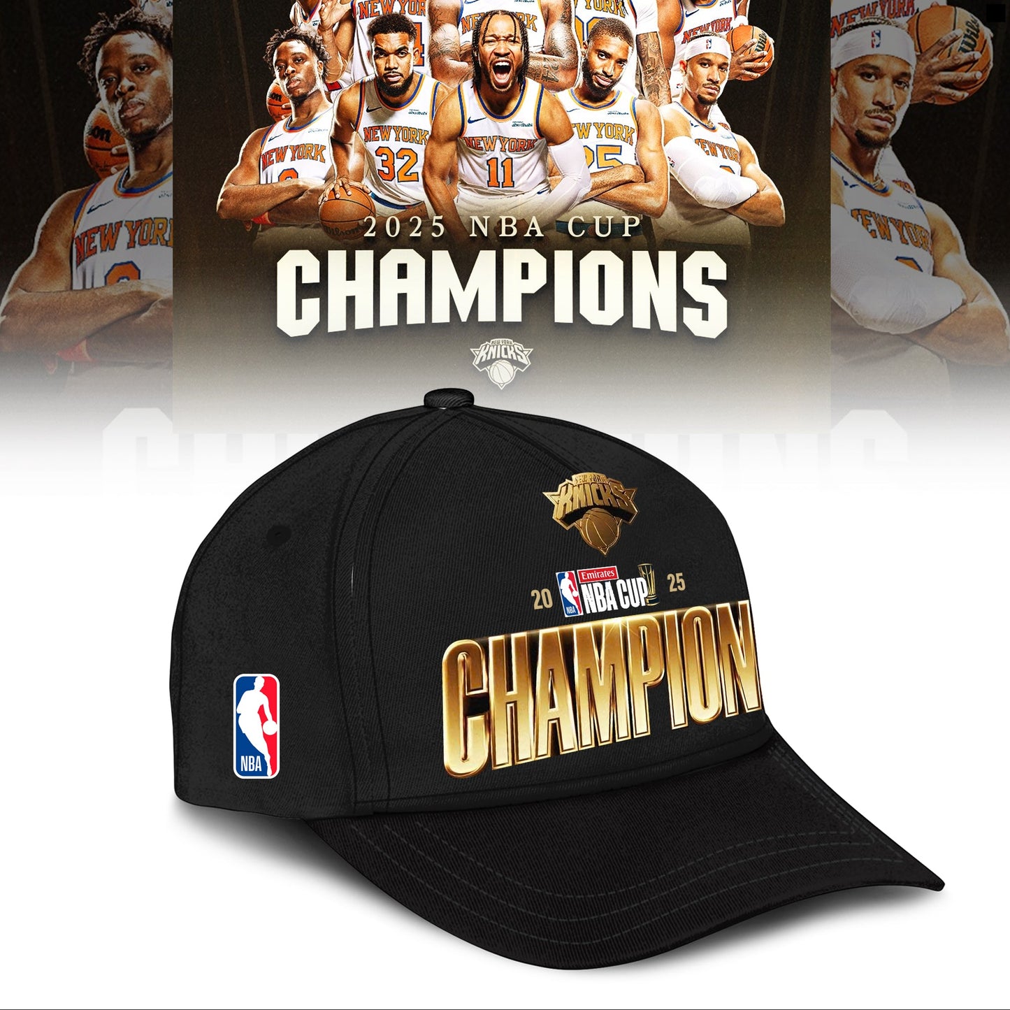 Limited Edition NY Knicks 2025 Emirates NBA Cup Champions Shirt