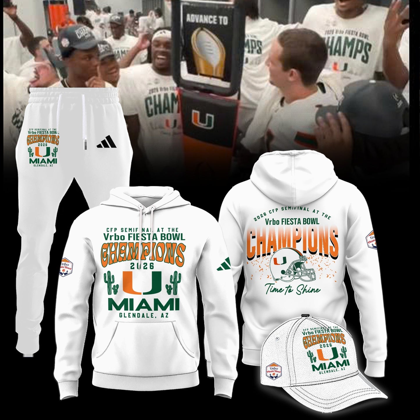 Miami Hurricanes CFP 2026 Fiesta Bowl Champions Limited Edition Hoodie
