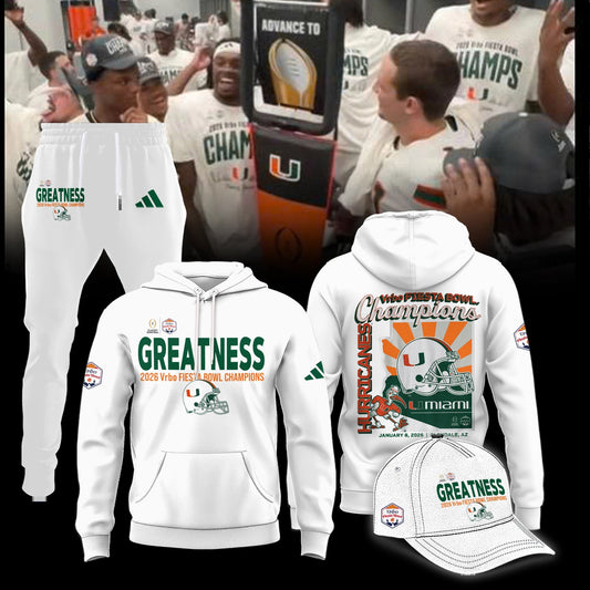 Miami Hurricanes CFP 2026 Fiesta Bowl Champions Limited Edition Hoodie