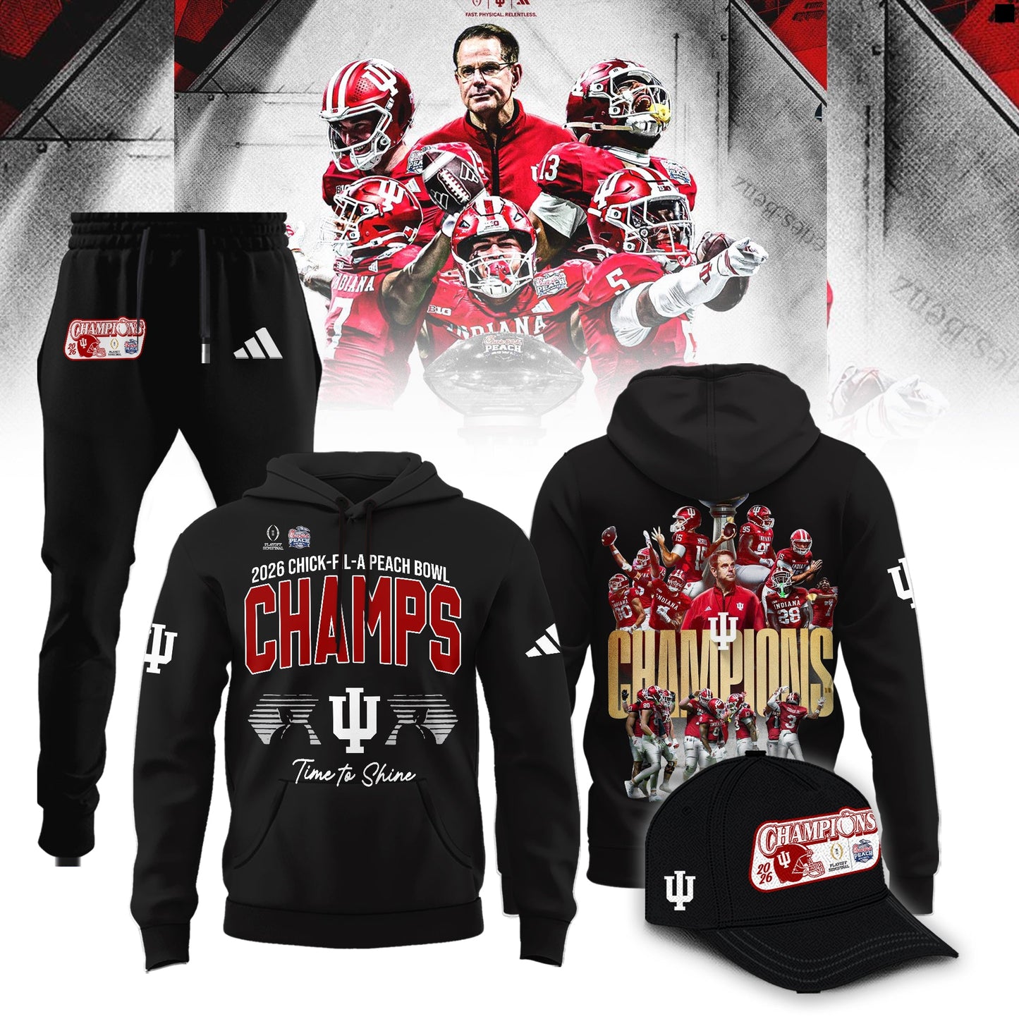 Indiana Hoosiers 2026 Peach Bowl Champions Limited Hoodie