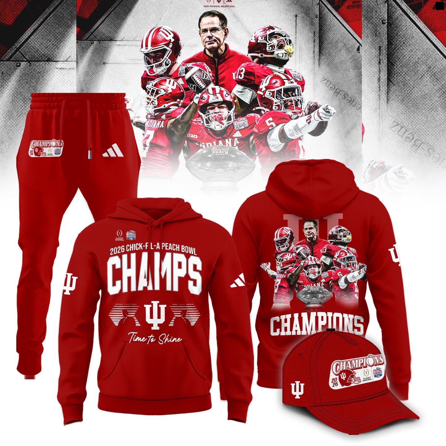 Indiana Hoosiers 2026 Peach Bowl Champions Limited Hoodie