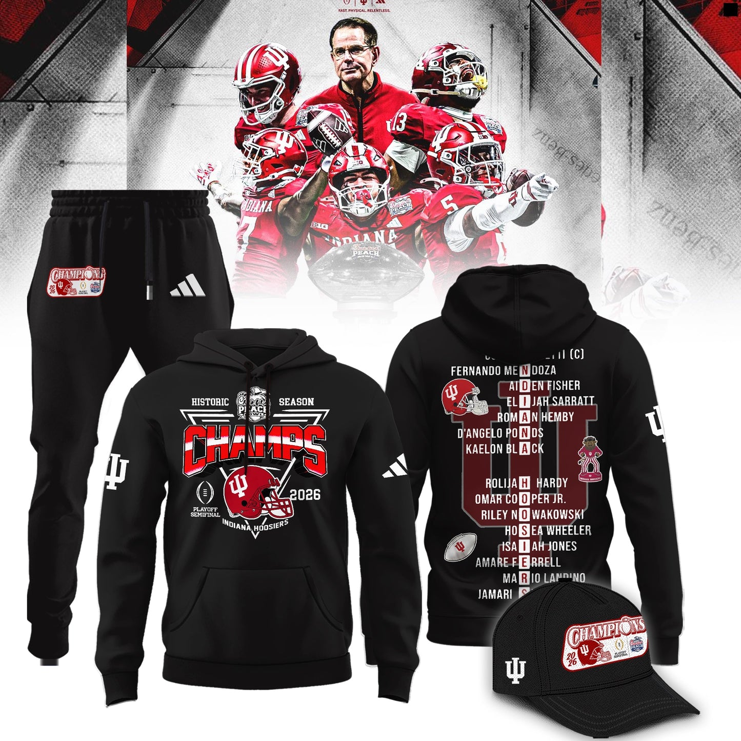 Indiana Hoosiers 2026 Peach Bowl Champions Limited Hoodie
