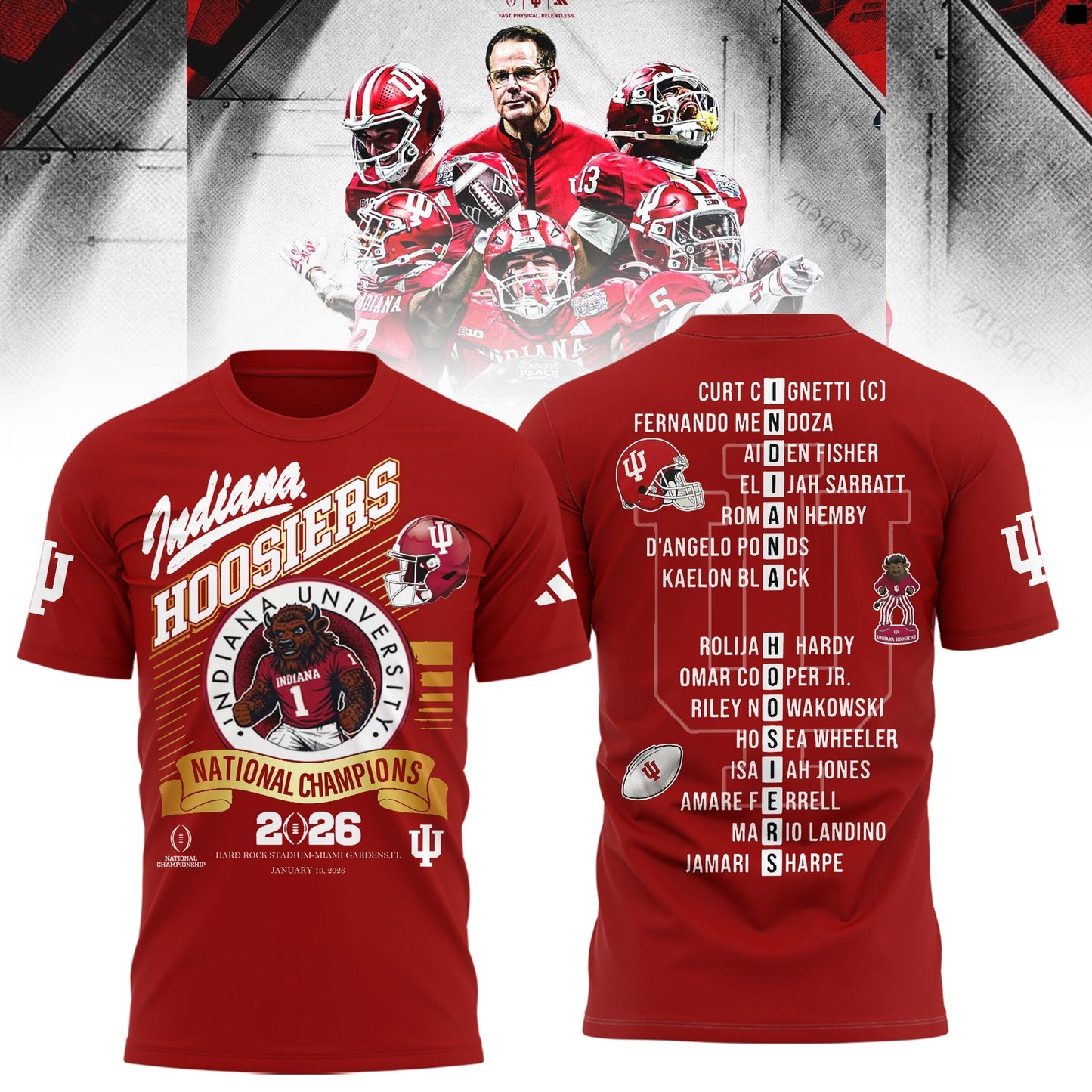 Indiana Hoosiers National Champions 2025/26 T-Shirt