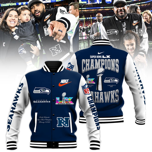 Seattle Seahawks Super Bowl LX Champions Bomber Jacket