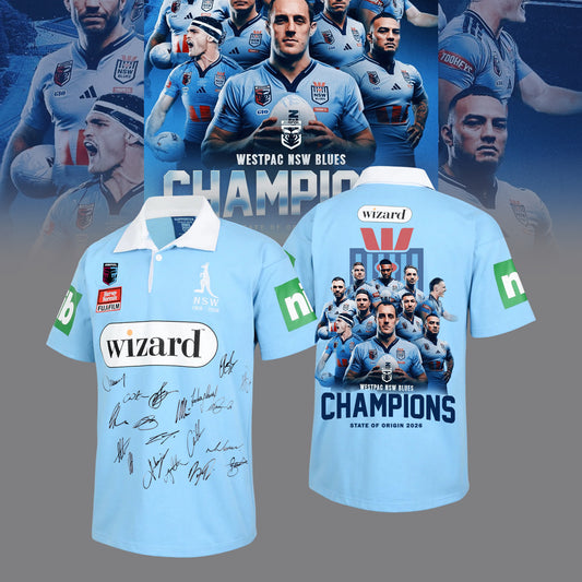 Limited Edition NSW Blues 2026 State Of Origin Champions Shirt