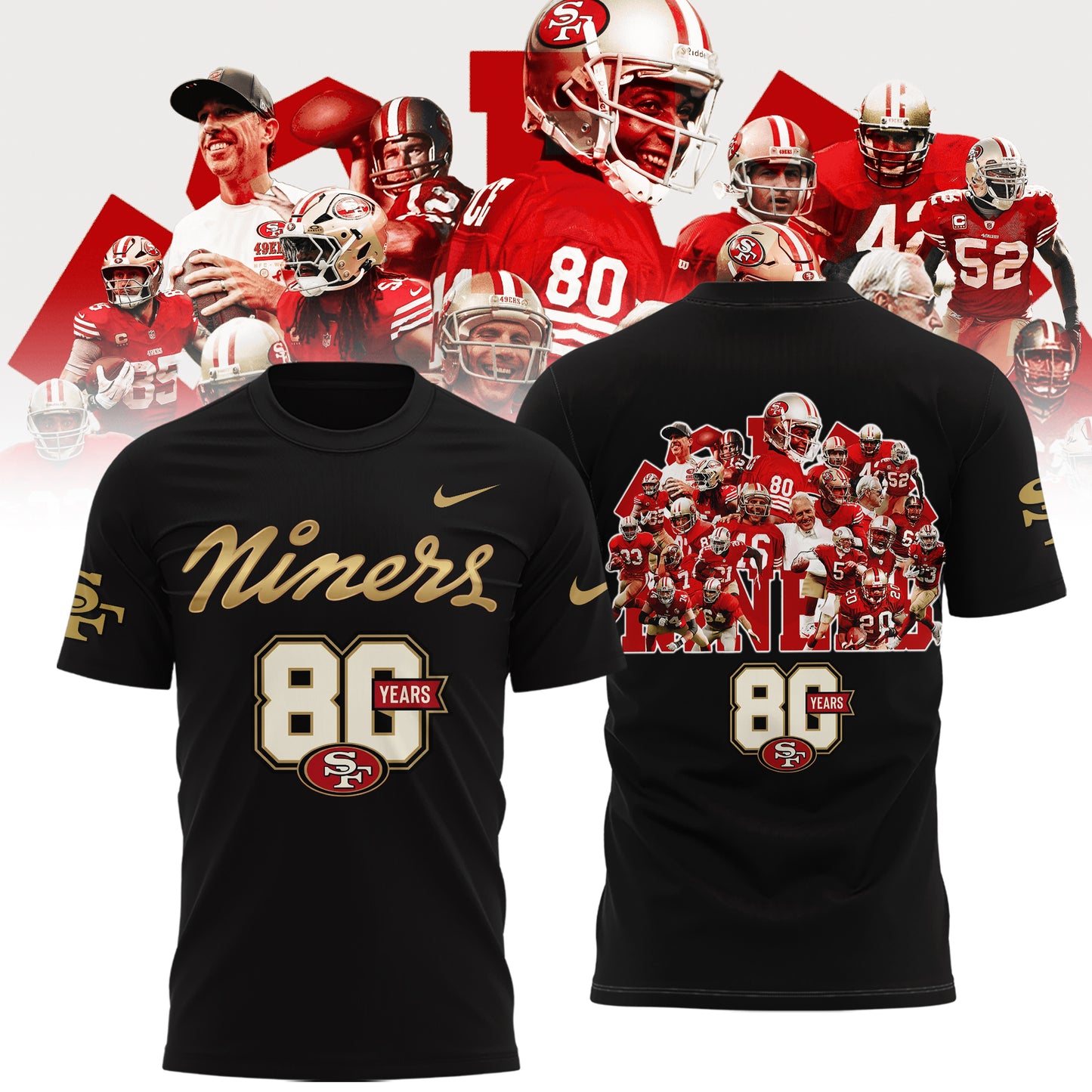 Limited Edition San Francisco 49ers 80th Anniversary T-Shirt