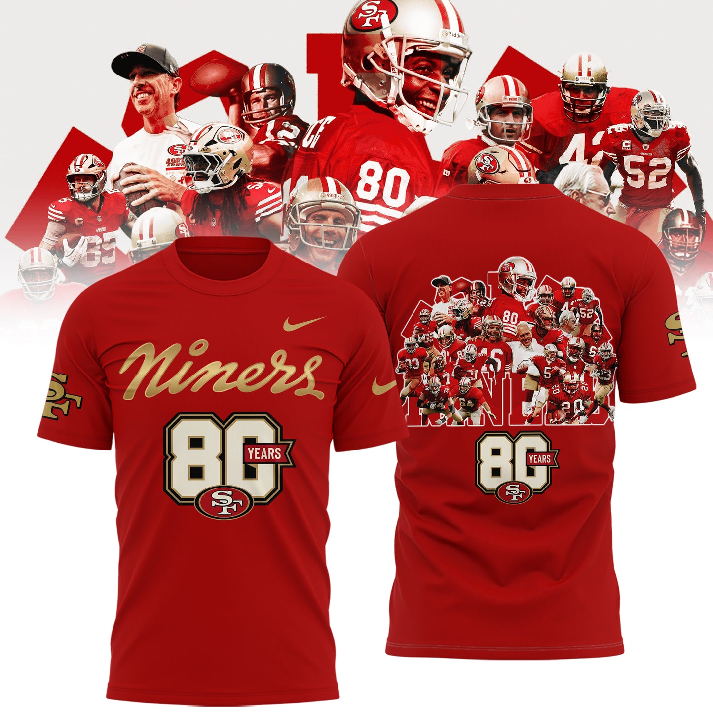 Limited Edition San Francisco 49ers 80th Anniversary T-Shirt