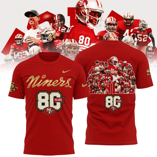 Limited Edition San Francisco 49ers 80th Anniversary T-Shirt
