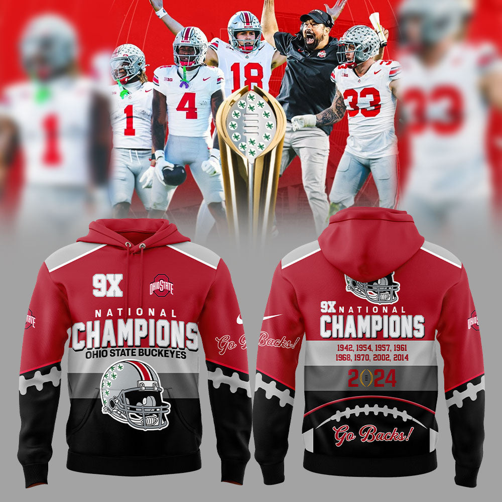 Ohio State Football College Football Playoff National Champions Red/Black Hoodie