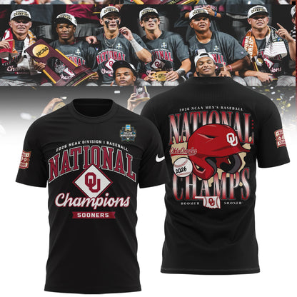 Oklahoma Sooners 2026 NCAA Baseball National Champions Tshirt